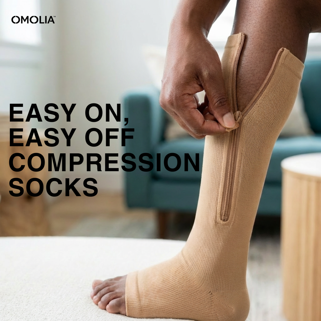 OMOLIA™ Zipper Compression Socks for Circulation, Swelling & Tired Legs