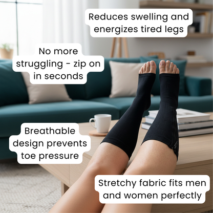 OMOLIA™ Zipper Compression Socks for Circulation, Swelling & Tired Legs